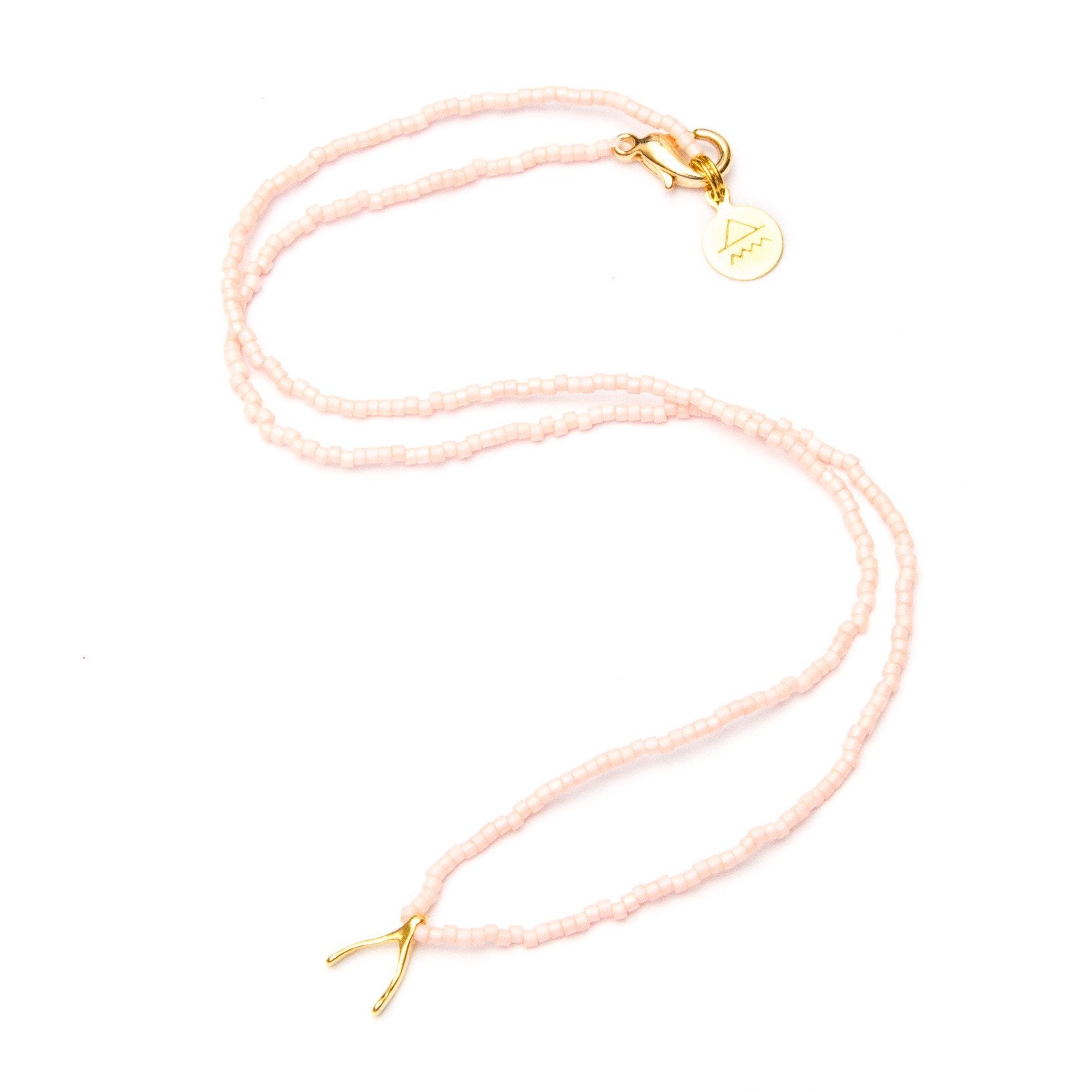 Light Coral Wishbone Necklace