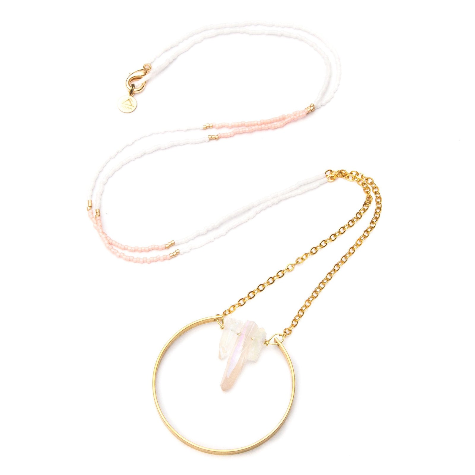 Light Coral Broken Circle Necklace