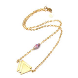 Triple Triangle & Paper Bead Necklace