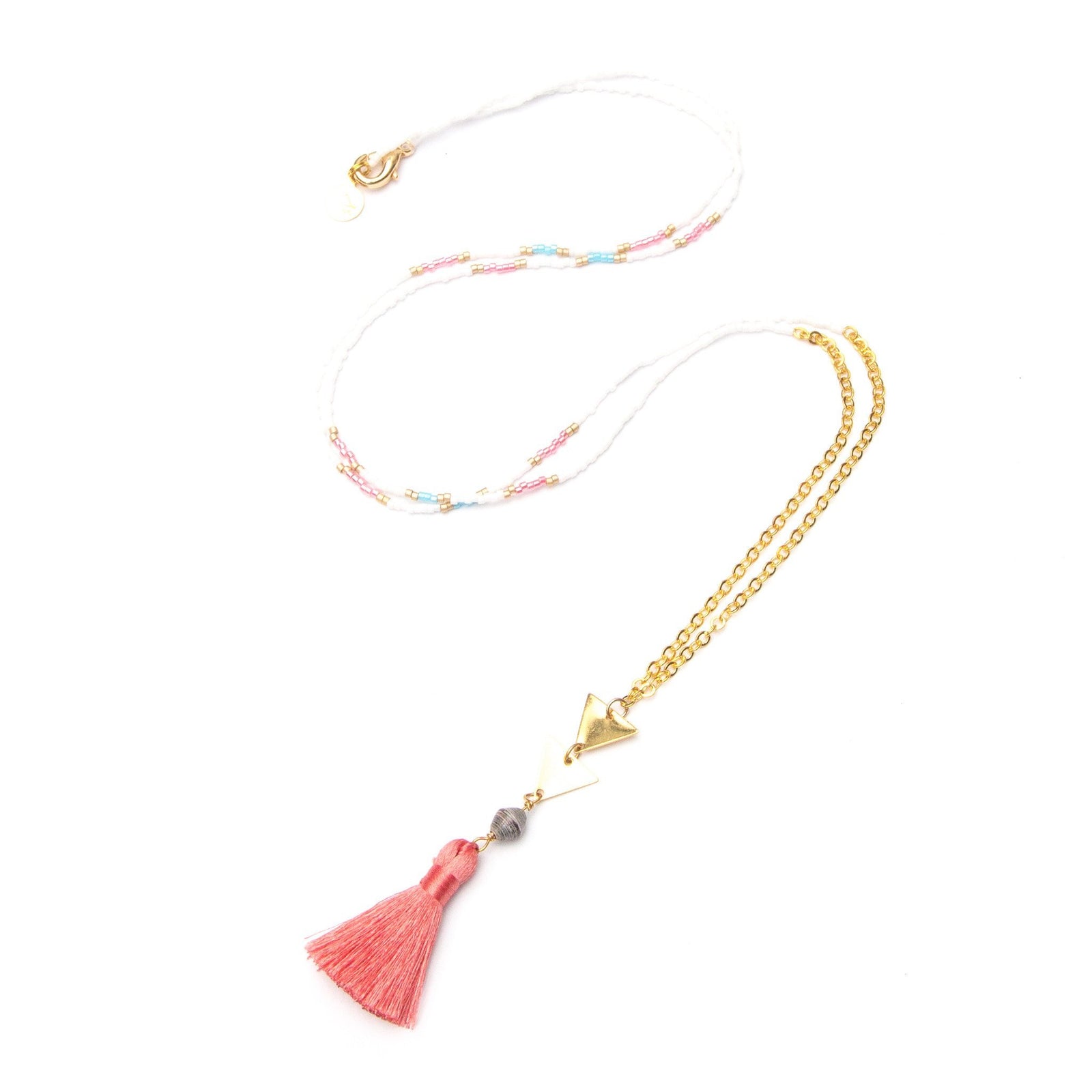 Pink Tassel Necklace