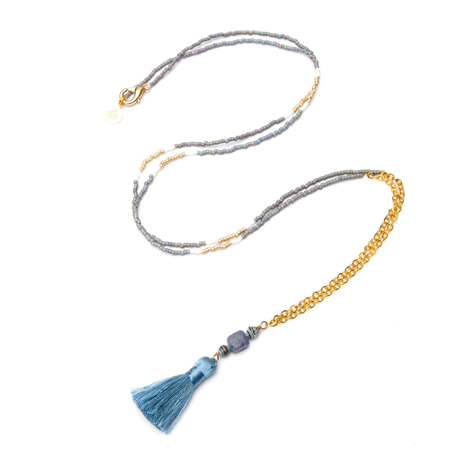 Denim Tassel Necklace