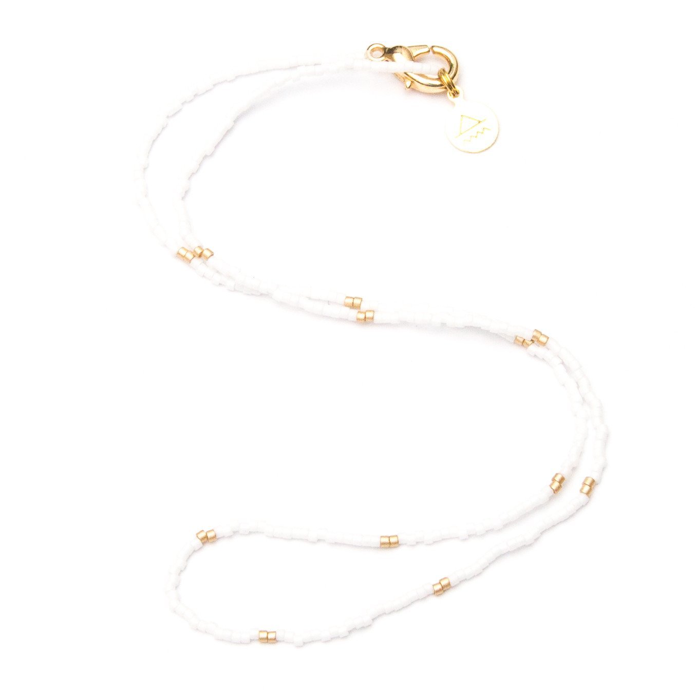 White w/ Gold Dot Necklace