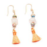 Coral Tassel Earrings