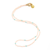 Light Coral w/ Teal Dot Necklace