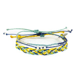 Blues and Sunflower Bracelet Stack