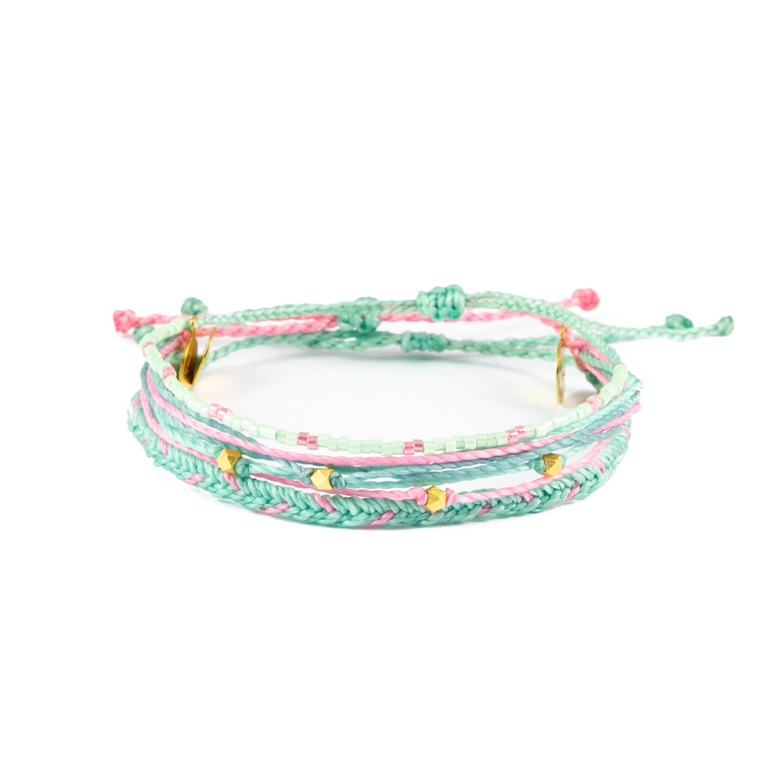 Cucumber & Pink Bracelet Stack