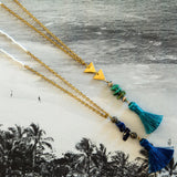 Navy Blue Tassel Necklace