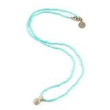 Teal Pineapple Tiny Charm Necklace in Silver