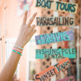 Teal & Pink Gold Dot Cali Surfer Bracelet