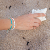 Teals & Pinks Random Pattern w/ Gold Cali Surfer Bracelet