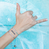Rose Quartz & Teal Intention Bracelet Silver
