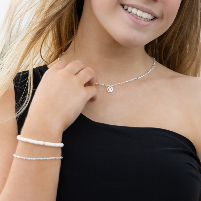 Silver & White Shine Bright Bracelet