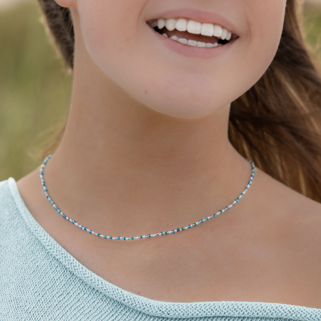 Silver & Blue Shine Bright Choker