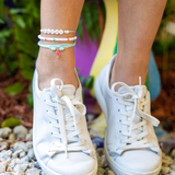 Bright Pink Seahorse Charm Anklet