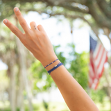 Navy Macua in Silver Bracelet