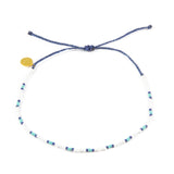 Navy & Teal Two Tone Dot Beaded Anklet