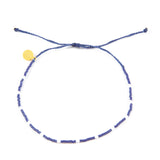 Navy w/ White Dot Beaded Anklet