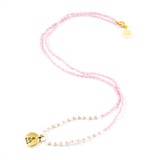 Plum w/ White Turquoise Stone Buddha Charm Necklace