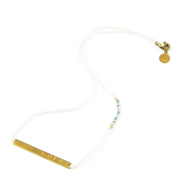 White Multi HOPE Necklace
