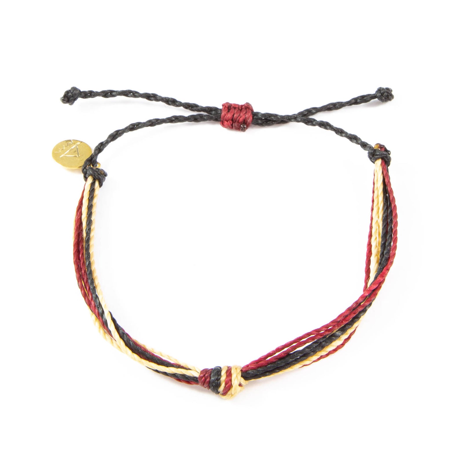 Black Burgundy & Tan String Carlos Bracelet