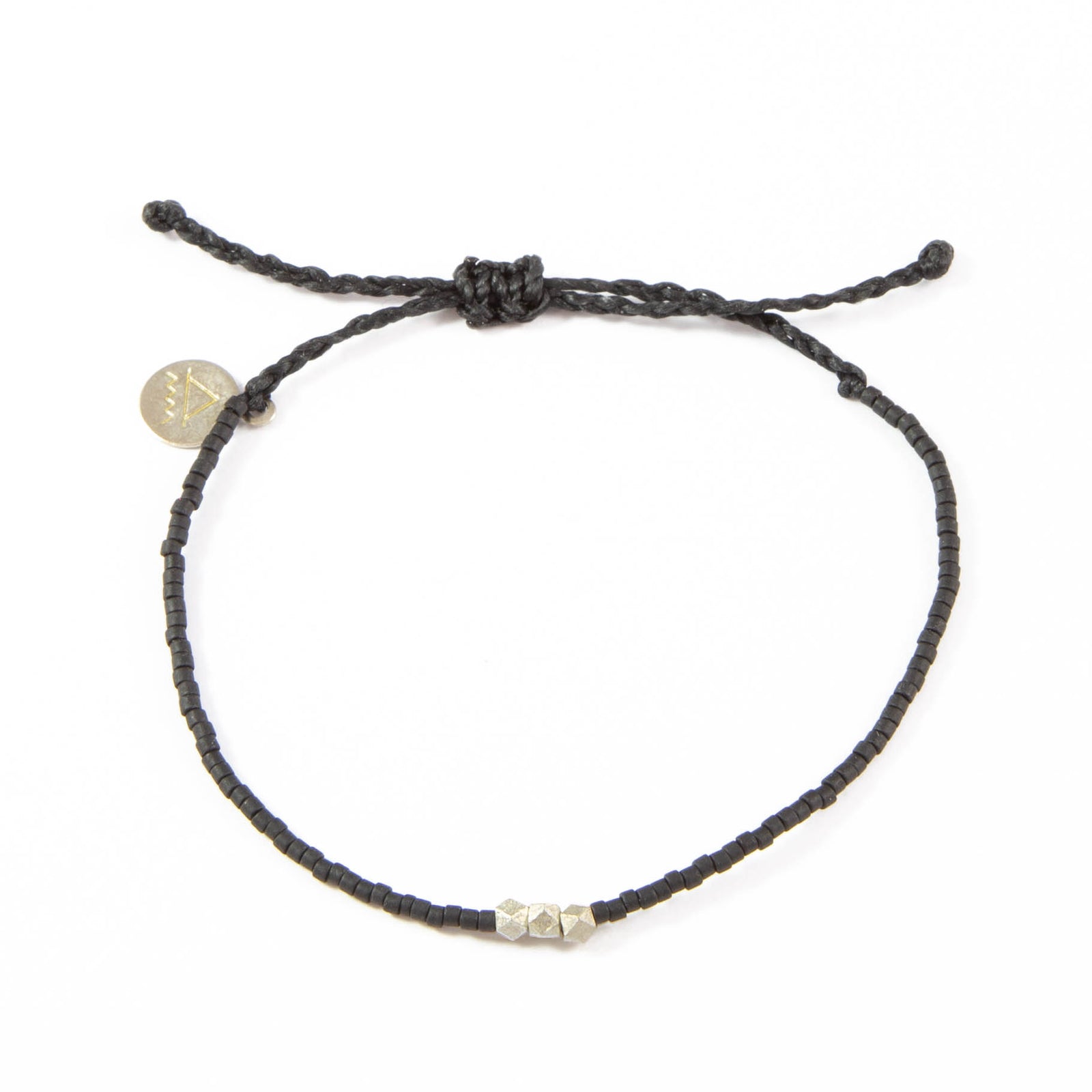 Black Silver Bead Bracelet