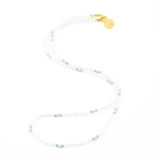 Teal & Coral Two Tone Dot Necklace