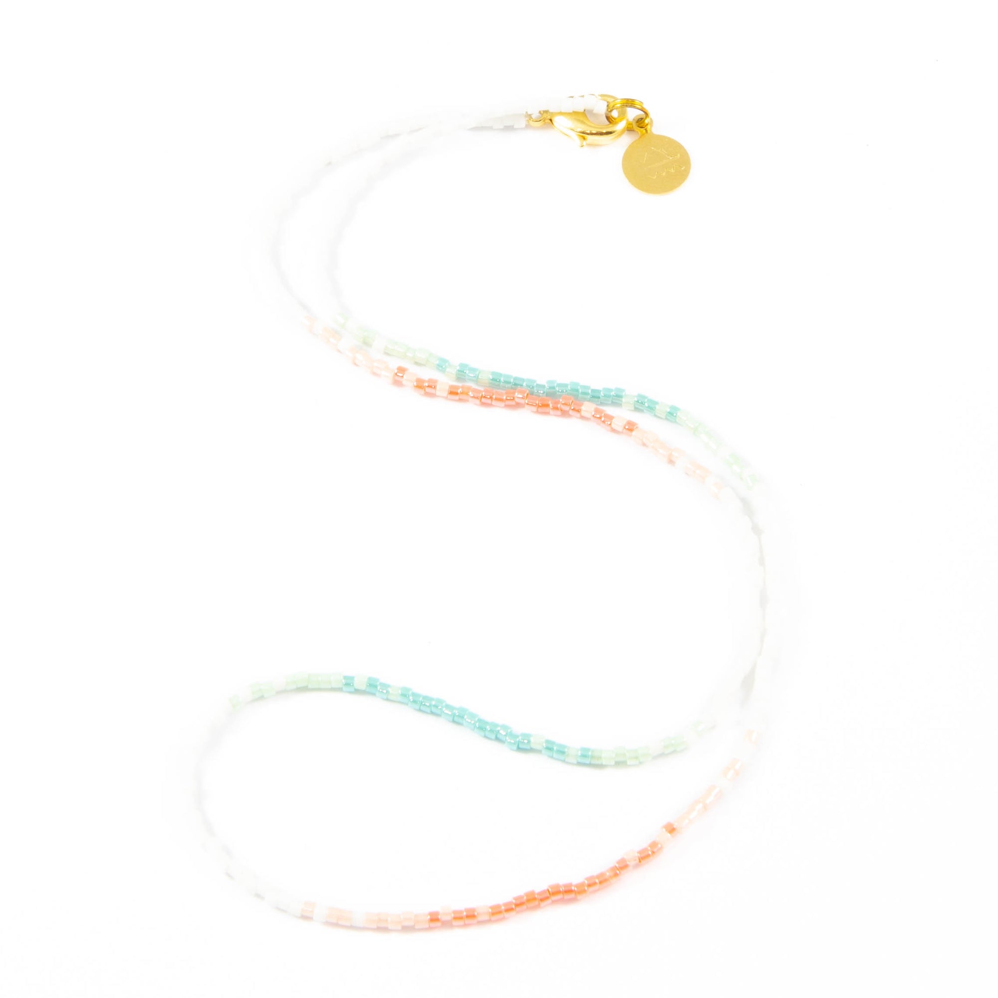 Pearl Ombre Coral & Teal Wanderlust Necklace