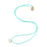 Teal Fish Tiny Charm Necklace in Silver