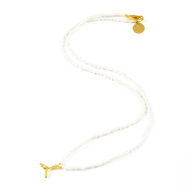 White Mermaid Tail Tiny Charm Necklace