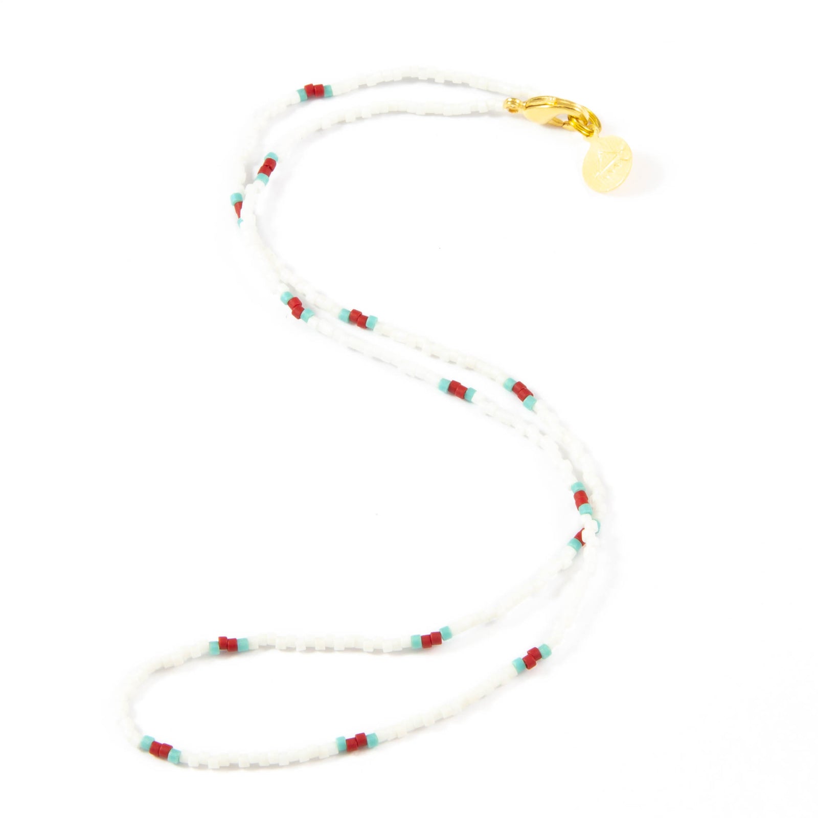 White w/ Bird Paradise Dot Wanderlust Necklace