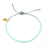 Pearl Teal & Denim Delicate Bead Bracelet
