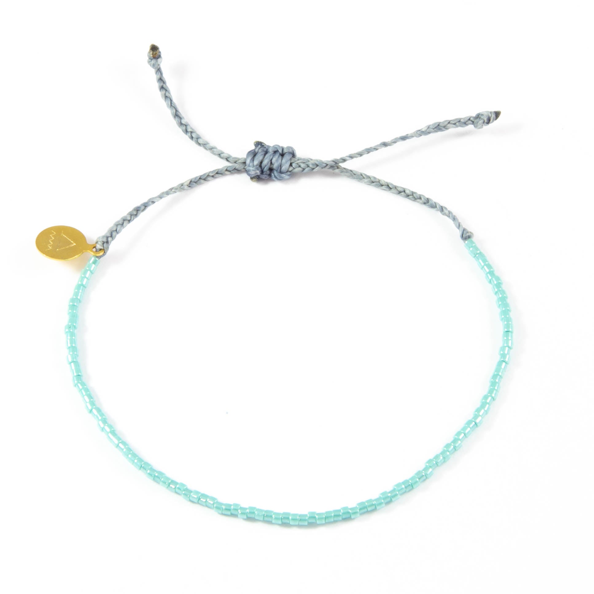 Pearl Teal & Denim Delicate Bead Bracelet
