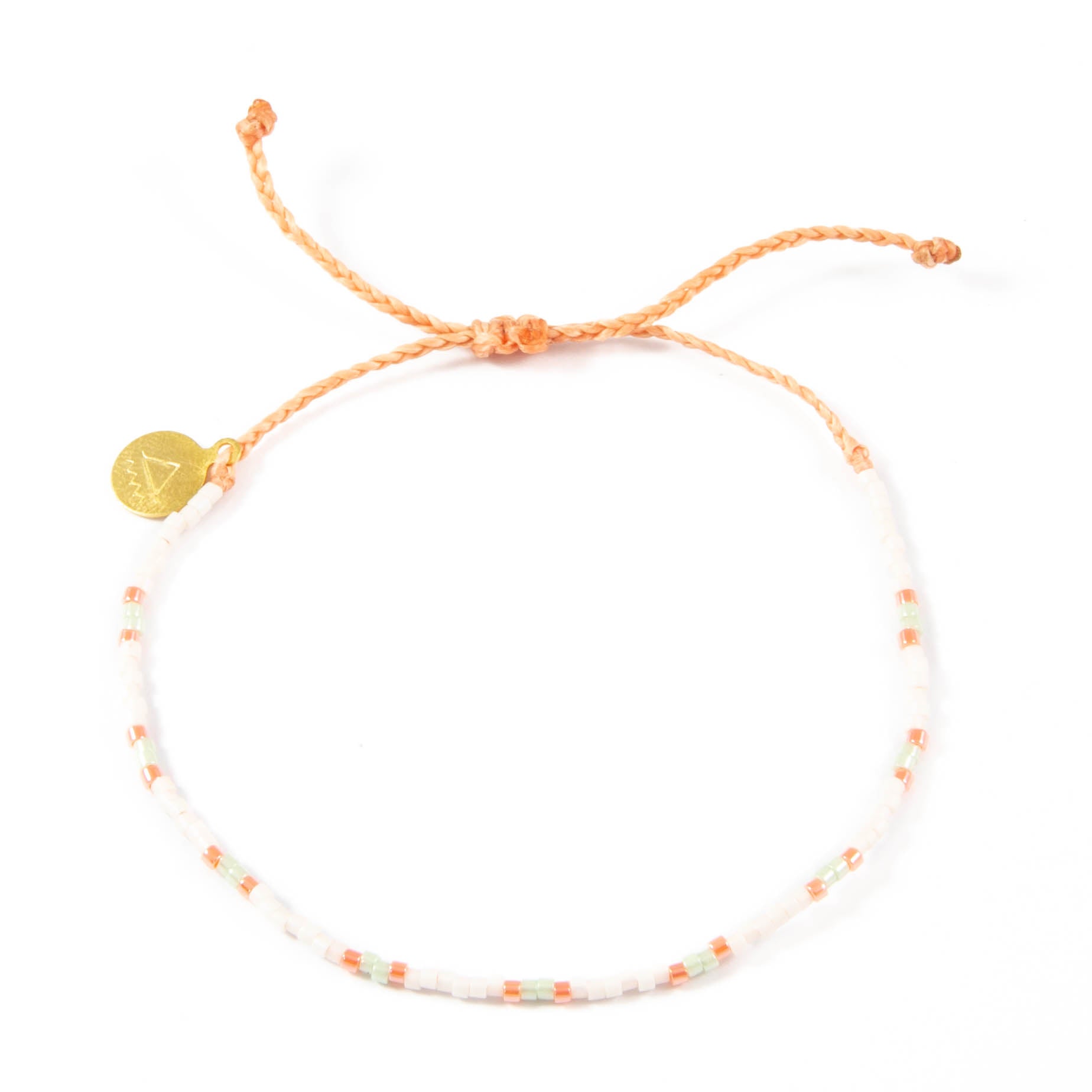 Coral & Soft Mint Pearl Two Tone Dot Bead Bracelet