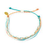Coral & Teal Braided Education Bracelet