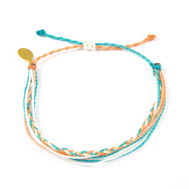 Coral & Teal Braided Education Bracelet