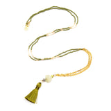 Olive Green Boho Tassel Necklace
