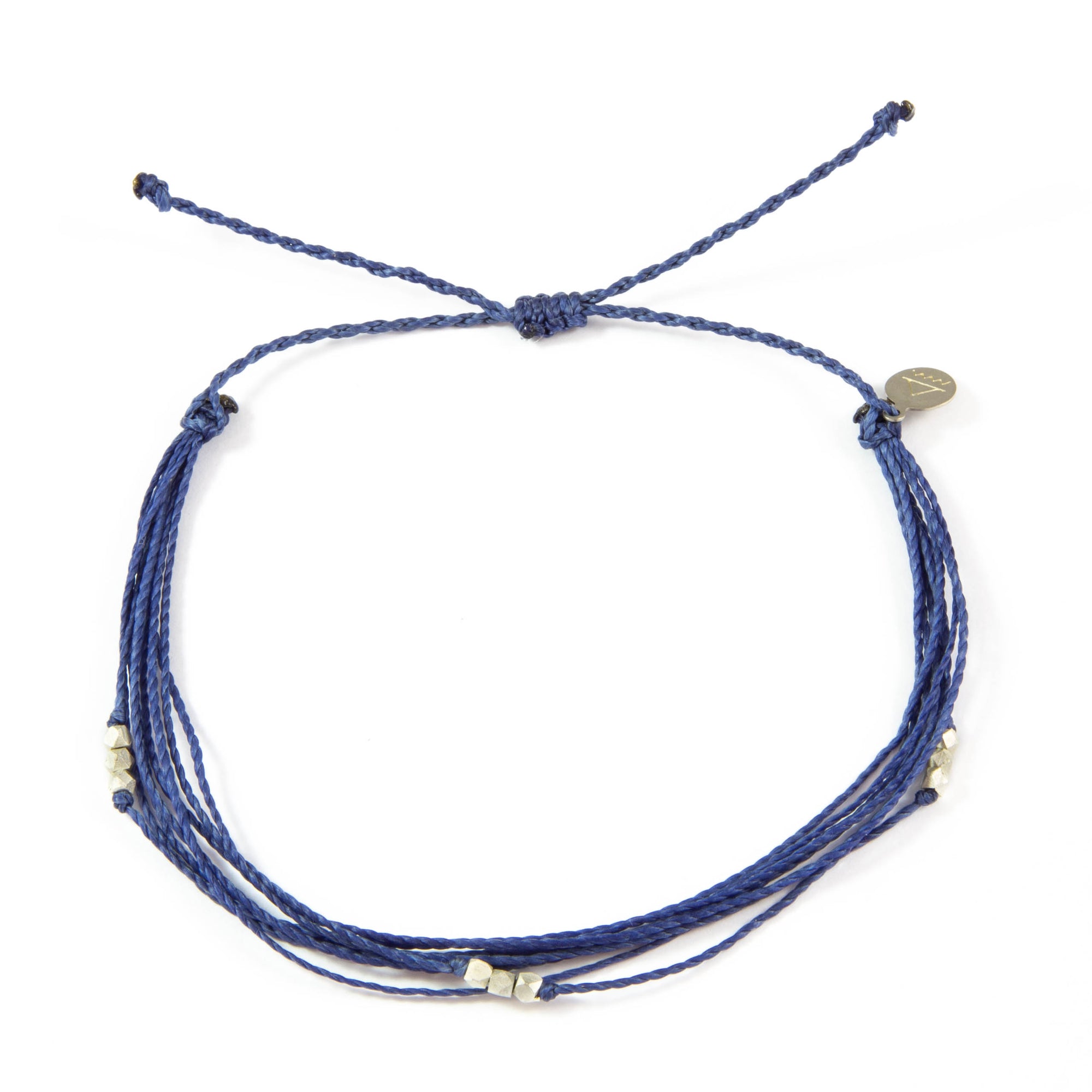 Navy Macua in Silver Anklet