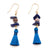 Navy Blue Tassel Earrings