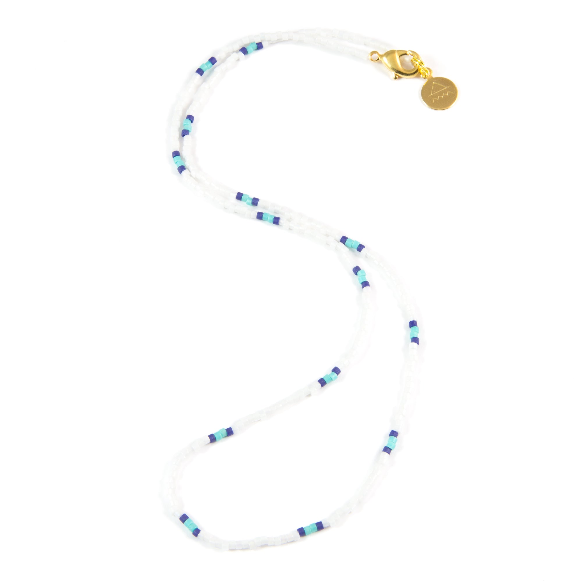 Navy & Teal Two Tone Dot Necklace