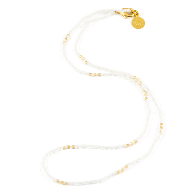 White Simple Statement Necklace