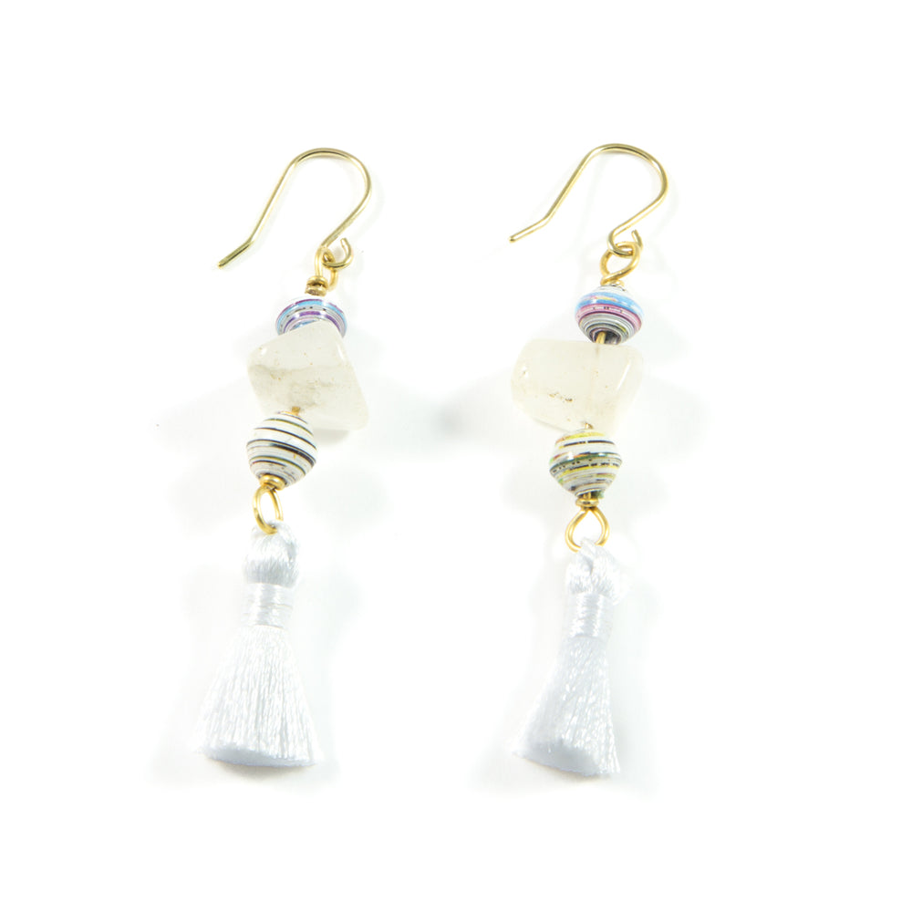 White Tassel Earring