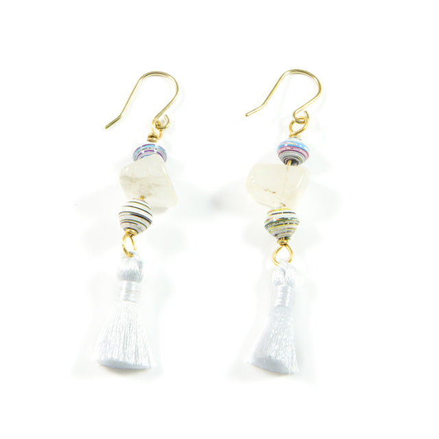 White Tassel Earring