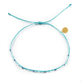 Teal Barely Beaded Anklet